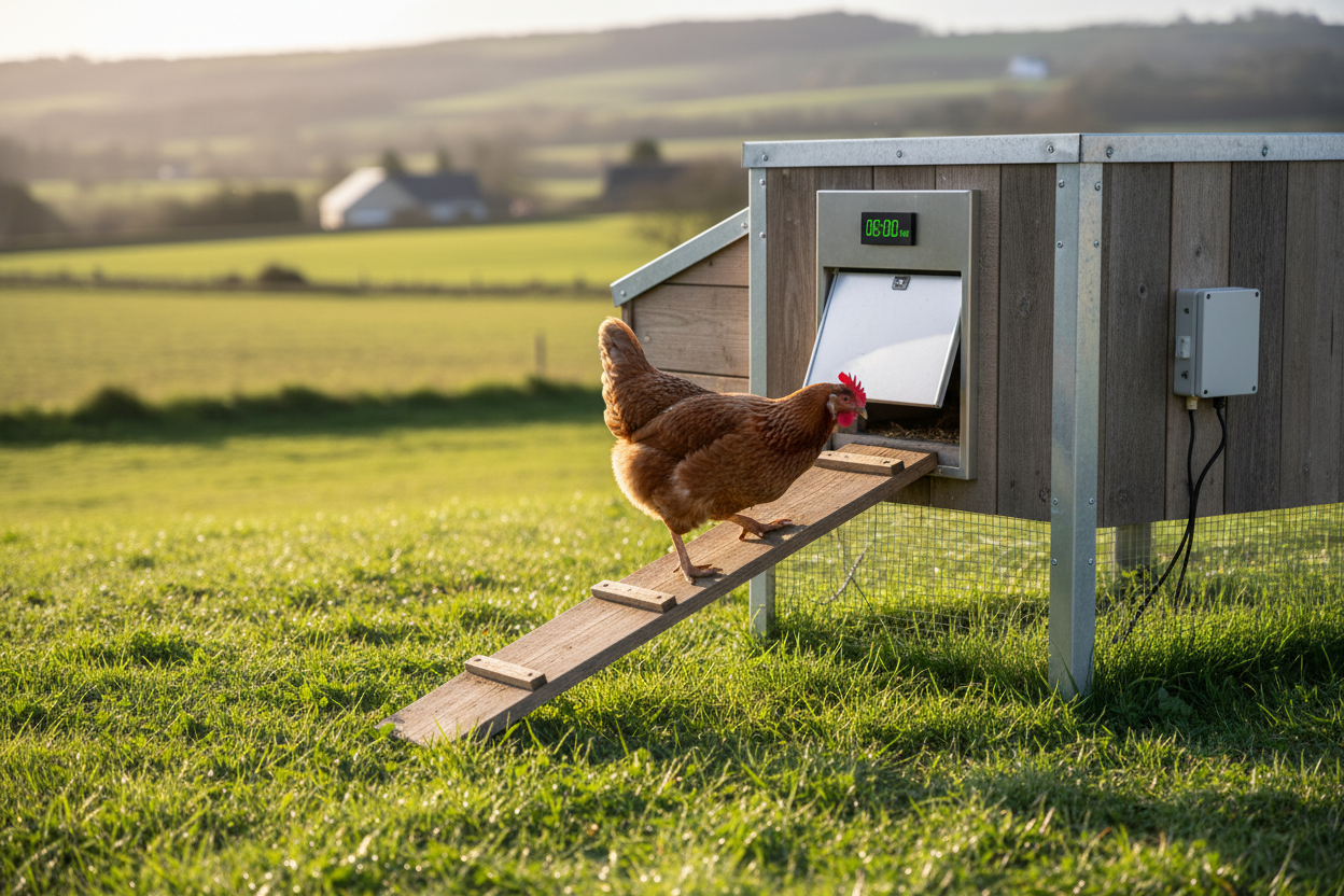Porte automatique solaire pour poulailler