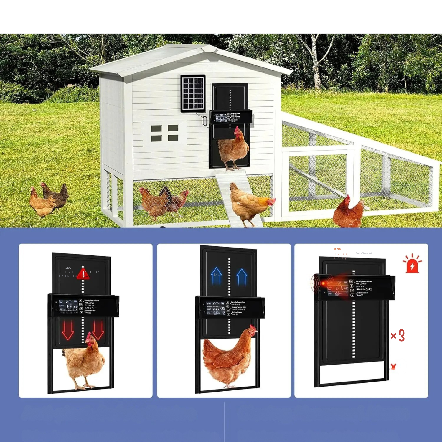 Porte automatique solaire pour poulailler