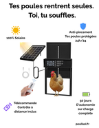 Porte de poulailler automatique solaire