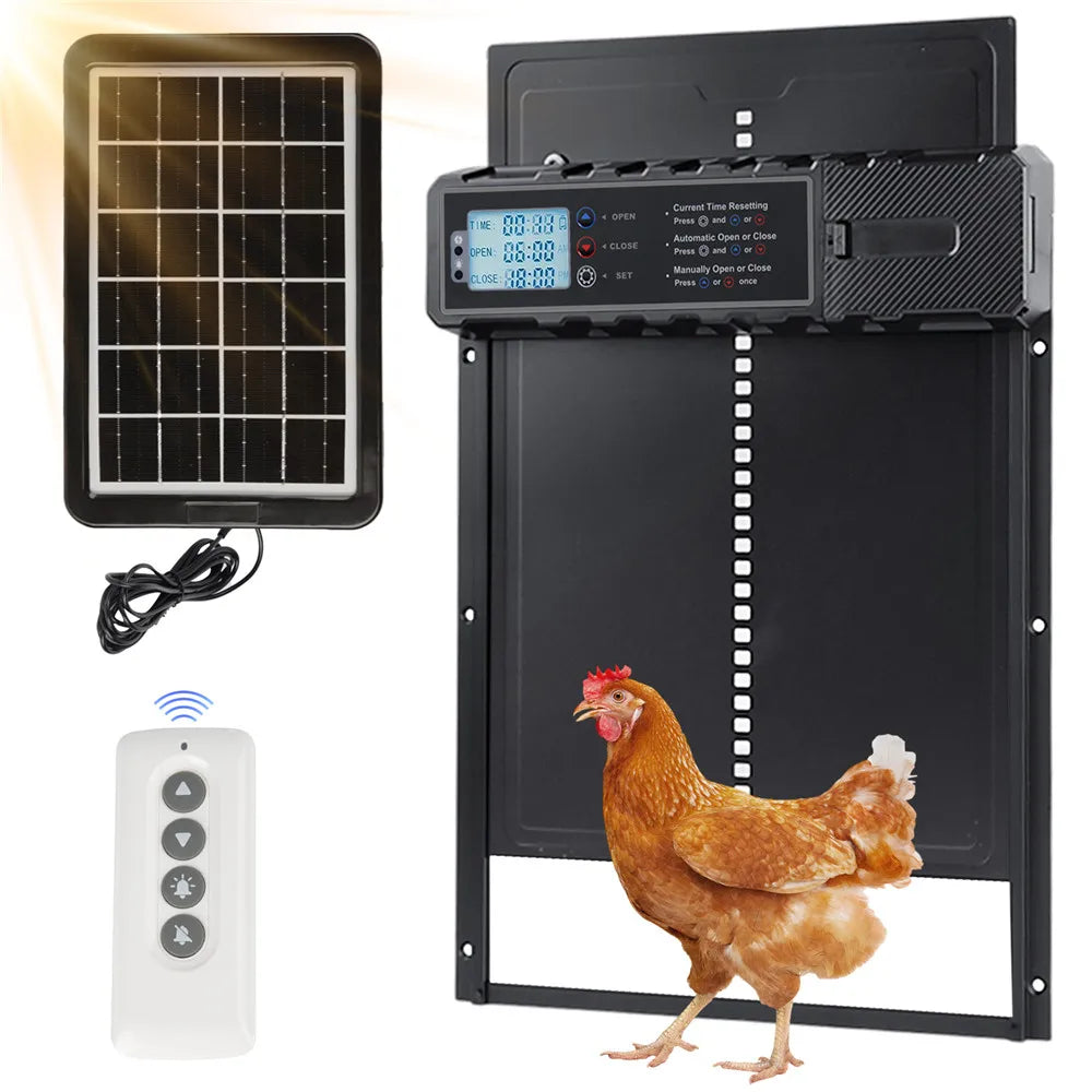 Porte Solaire Automatique Aluminium - 4 Modes - Anti-Pincement -15 Jours d'Autonomie