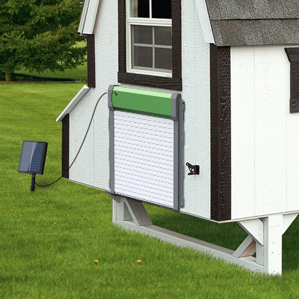Porte automatique de poulailler solaire, volet roulant en alliage d'aluminium
