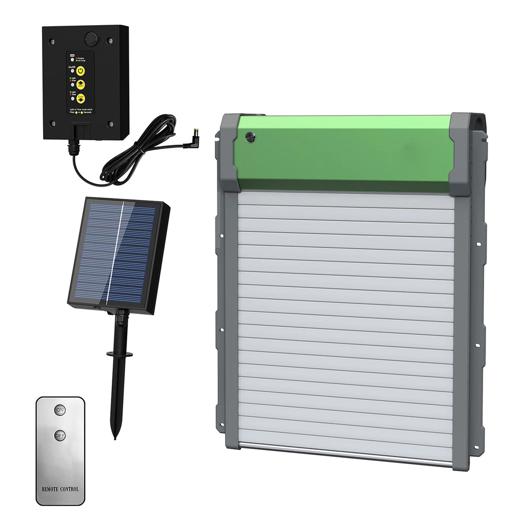 Porte automatique de poulailler solaire, volet roulant en alliage d'aluminium