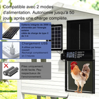 Porte de poulailler automatique solaire