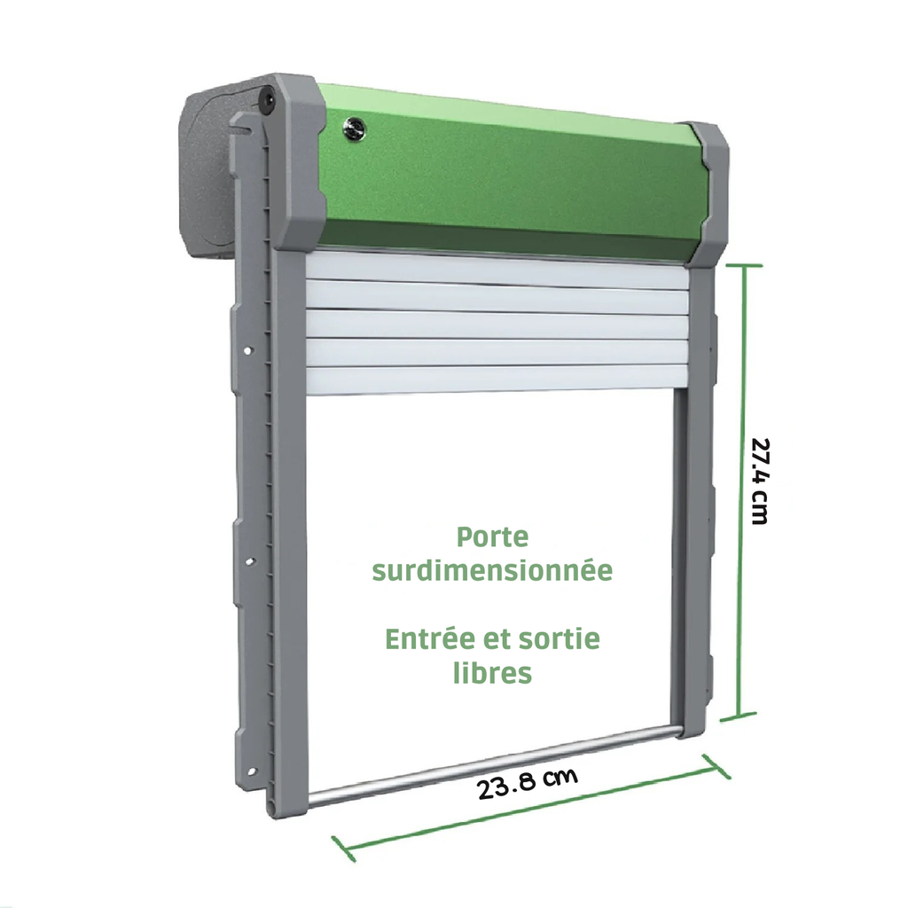 Porte automatique de poulailler solaire, volet roulant en alliage d'aluminium