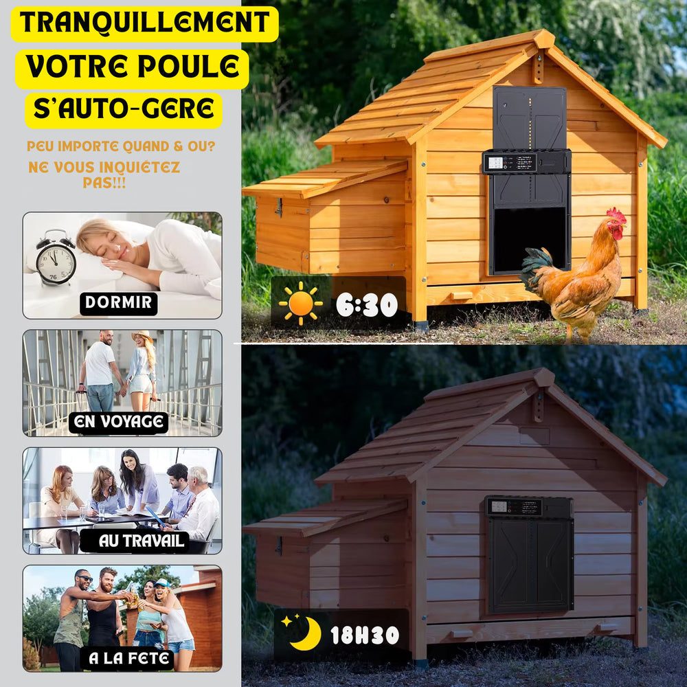 Tranquillité d'esprit - porte poulailler automatique PFS-172C